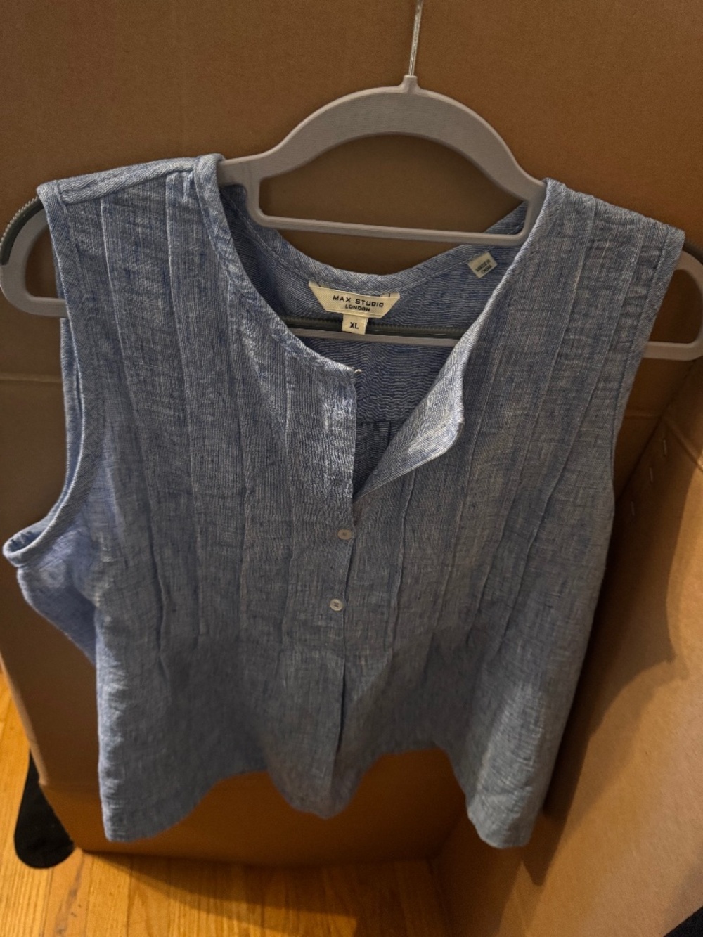 Blue sleeveless top